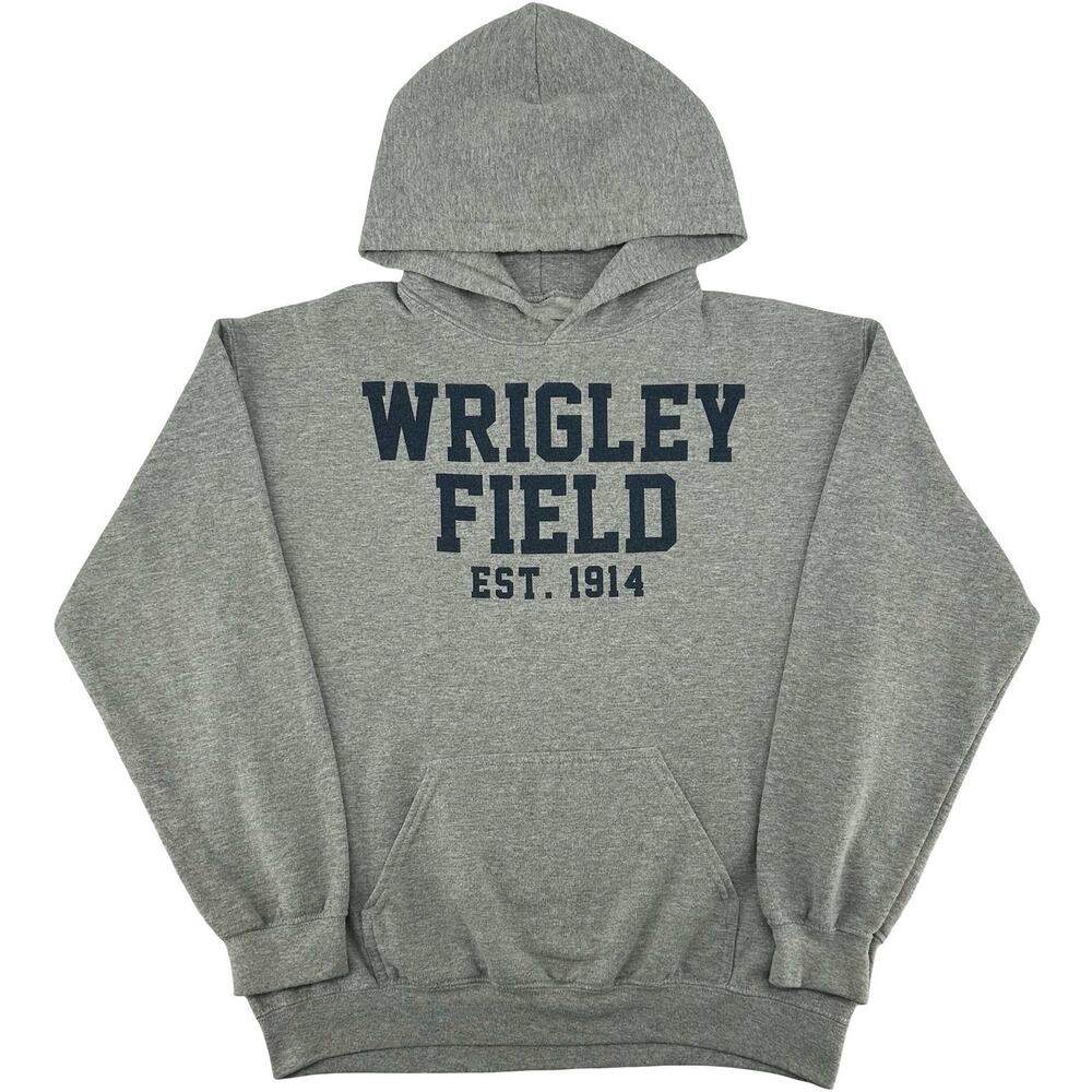 Men's Grey Wrigleyville Sports Wrigley Field Chicago Cubs Hoodie Sweatshirt Sz M